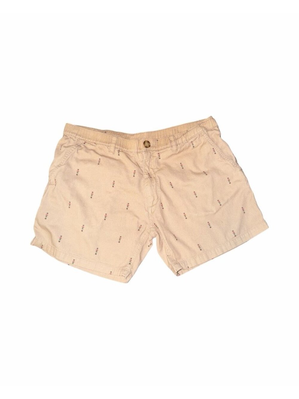 Chubbies Men's Size Large Tan Cotton w/ Embroidered Nutcrackers Christmas Shorts